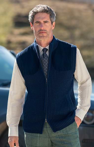 Men's Suede Patch Gilet