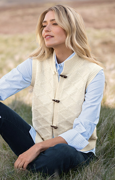 Ladies Pure New Wool Toggle Waistcoat