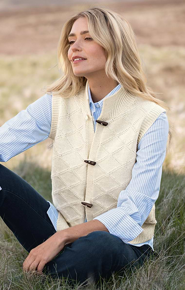 Ladies Pure New Wool Toggle Waistcoat