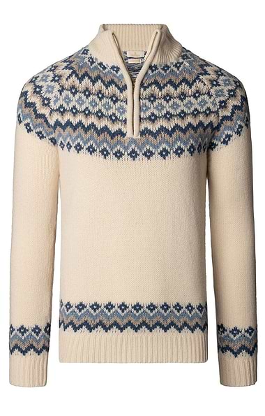 Men's Lambswool Icelandic T-Zip Jumper