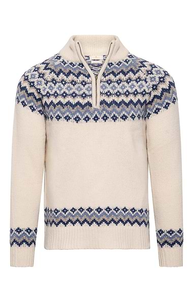 Men's Lambswool Icelandic T-Zip Jumper