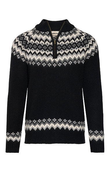 Men's Lambswool Icelandic T-Zip Jumper