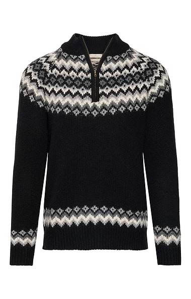 Men's Lambswool Icelandic T-Zip Jumper