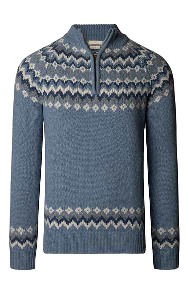 Men's Lambswool Icelandic T-Zip Jumper