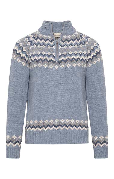 Men's Lambswool Icelandic T-Zip Jumper