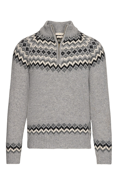 Men's Lambswool Icelandic T-Zip Jumper
