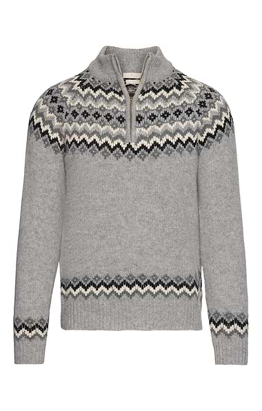 Men's Lambswool Icelandic T-Zip Jumper