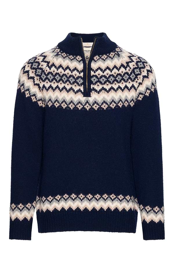 Men's Lambswool Icelandic T-Zip Jumper