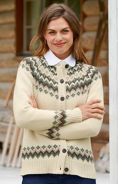 Ladies Lambswool Icelandic Cardigan