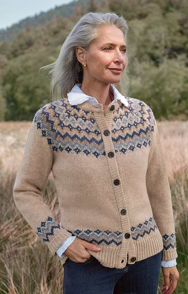 Ladies Lambswool Icelandic Cardigan