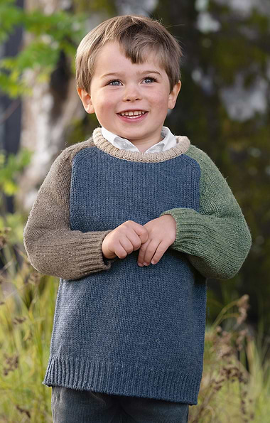 Child's Patchwork Lambswool Crew Neck Jumper