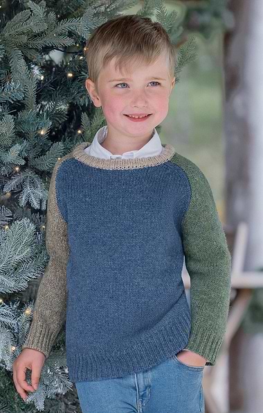 Child's Patchwork Lambswool Crew Neck Jumper