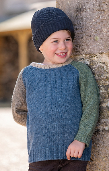 Child's Patchwork Lambswool Crew Neck Jumper