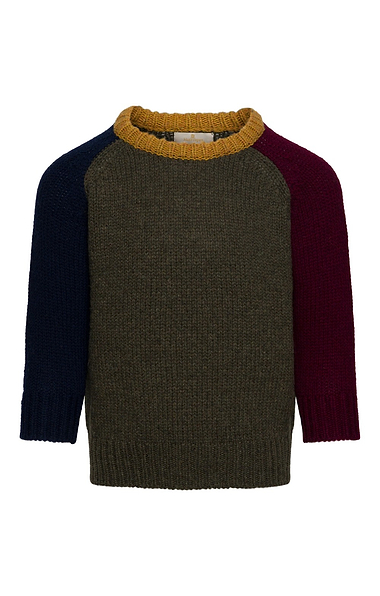 Child's Patchwork Lambswool Crew Neck Jumper