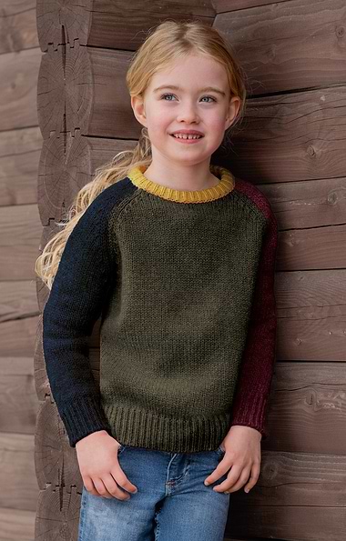 Child's Patchwork Lambswool Crew Neck Jumper