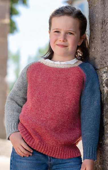 Child's Patchwork Lambswool Crew Neck Jumper