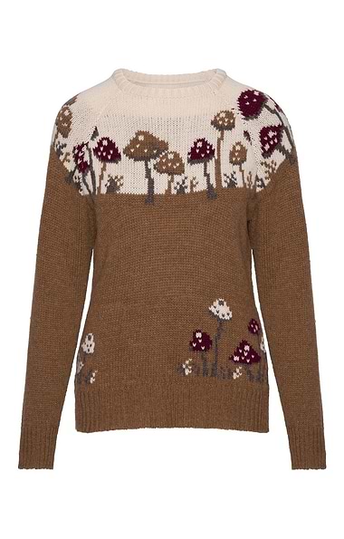 Ladies Lambswool Mushroom Crew Neck