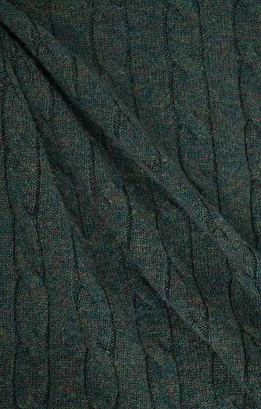 Men's Lambswool Cable T-Zip Jumper