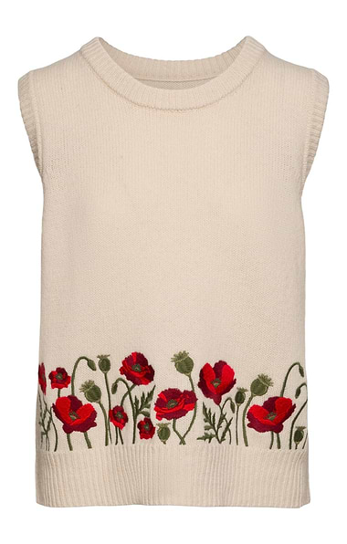 Ladies Lambswool Poppy Slipover