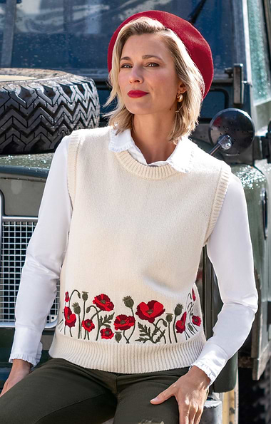 Ladies Lambswool Poppy Slipover