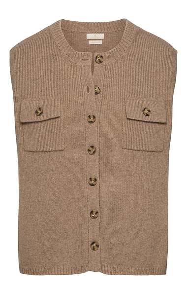 Ladies Lambswool Button Tank