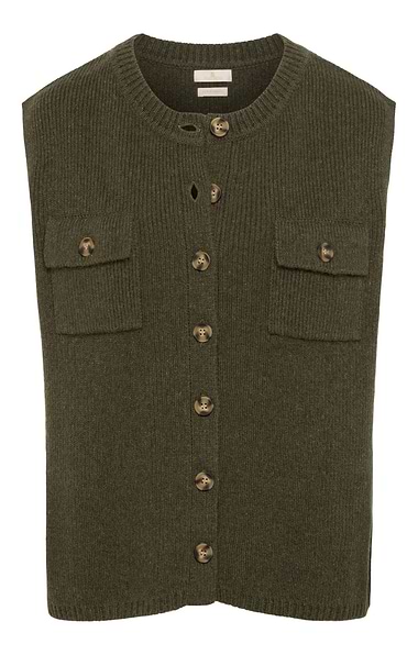 Ladies Lambswool Button Tank