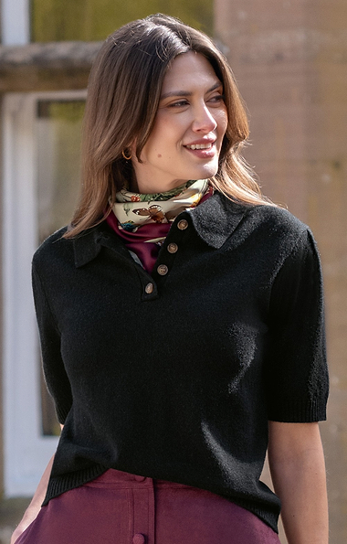 Ladies Lambswool Short Sleeved Shirt