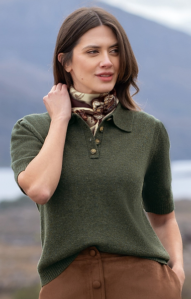 Ladies Lambswool Short Sleeved Shirt