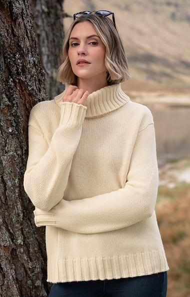 Ladies Contemporary Lambswool Rollneck Jumper