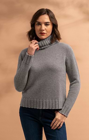 Ladies Contemporary Lambswool Rollneck Jumper