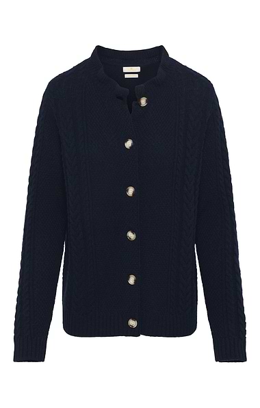 Ladies Lambswool Cable Frill Cardigan