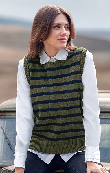 Ladies Lambswool Stripe Tank Top