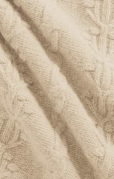 Ladies Lambswool Floral Cable Roll Neck