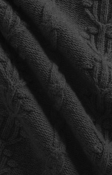 Ladies Lambswool Floral Cable Roll Neck