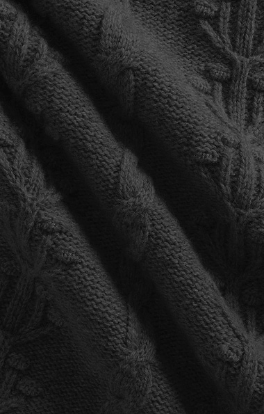 Ladies Lambswool Floral Cable Roll Neck
