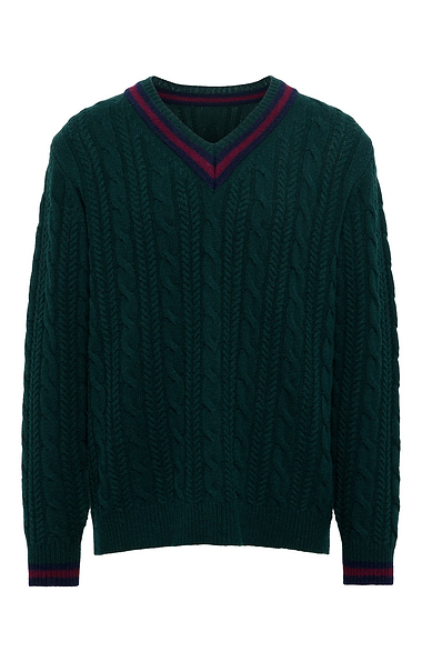 Men's House of Bruar Lambswool Henley V Neck Jumper