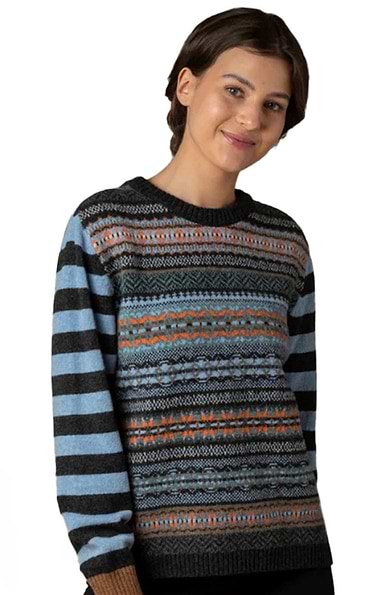 Ladies Eribe Lambswool Stobo Reversible Fairisle Sweater