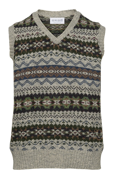 Men's Eribe Brodie V Neck Fairisle Tank Top