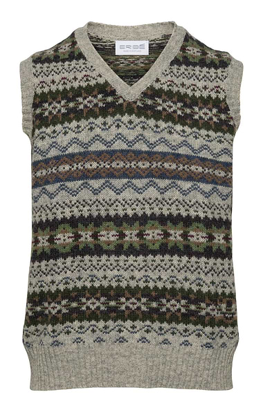 Men's Eribe Brodie V Neck Fairisle Tank Top