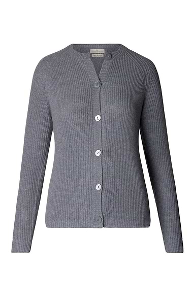 Ladies Cashmere Rib Cardigan