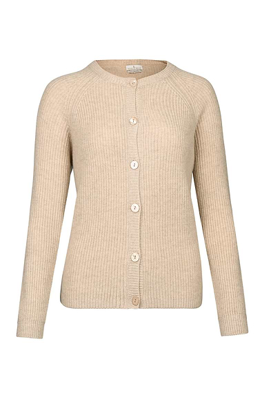 Ladies Cashmere Rib Cardigan