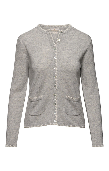 Ladies Cashmere Blanket Stitch Cardigan