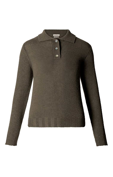 Ladies Cashmere Shirt Neck