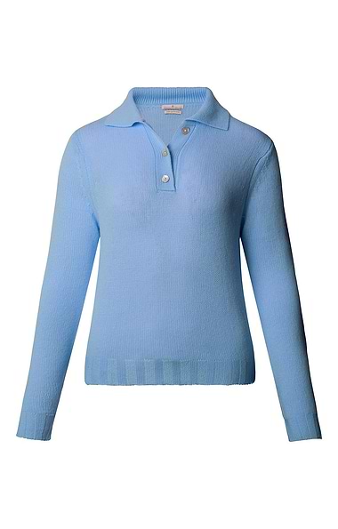 Ladies Cashmere Shirt Neck