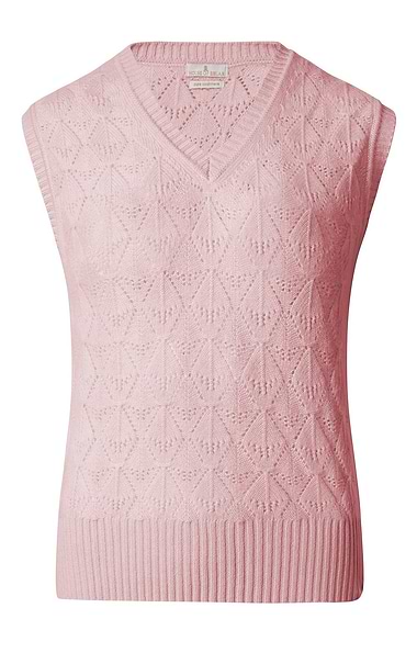 Ladies Cashmere Pointelle Knit Slipover
