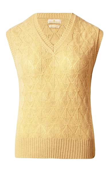 Ladies Cashmere Pointelle Knit Slipover