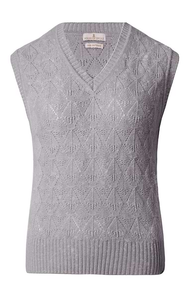 Ladies Cashmere Pointelle Knit Slipover
