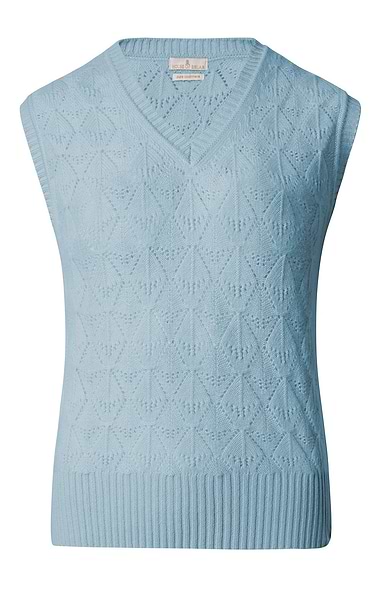 Ladies Cashmere Pointelle Knit Slipover
