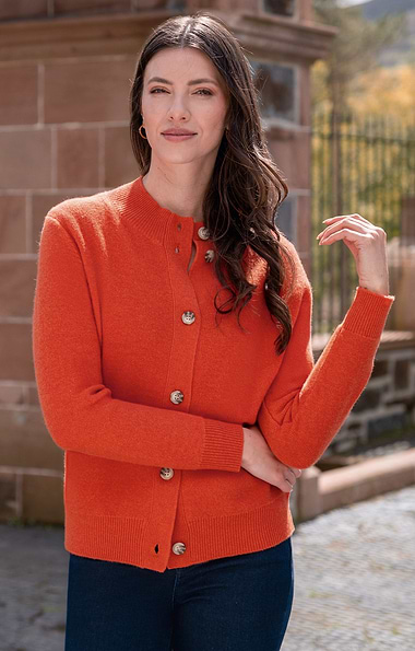 Ladies Cashmere Modern Cardigan