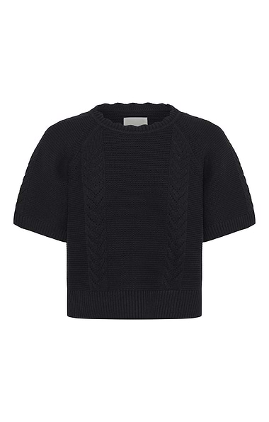 Ladies Part Two Anisette Short Sleeve Pointelle Knit Top